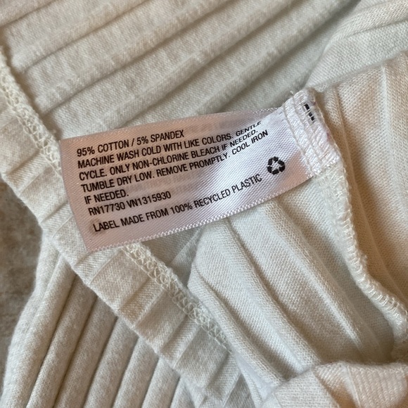 Knox Rose White Ribbed Long Sleeve Scoop Neck Shirt Medium - Picture 4 of 4